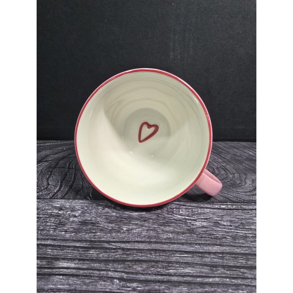 Starbucks Coffee Tea 2006 Pink Hearts Latte Cup Valentine Love 12oz Mug